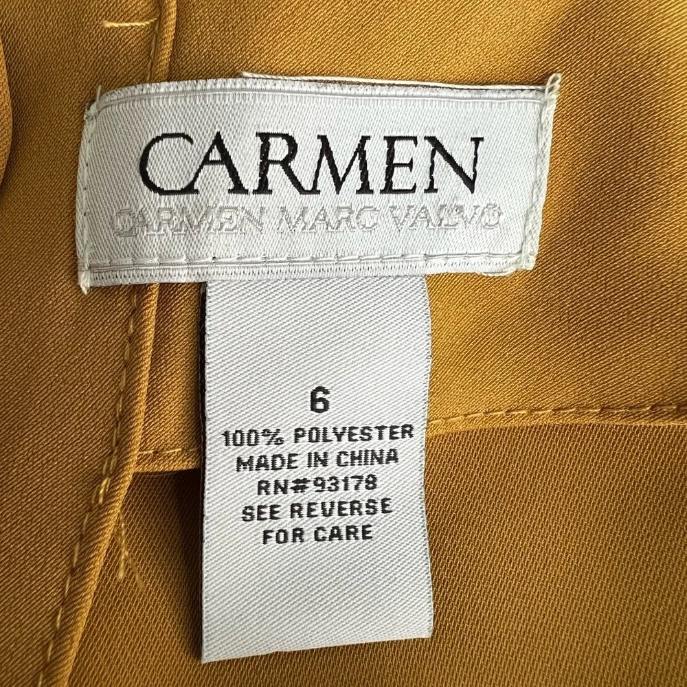 Carmen Marc Valvo Mustard Bell Sleeve Blouse, NWOT - Picture 5 of 6